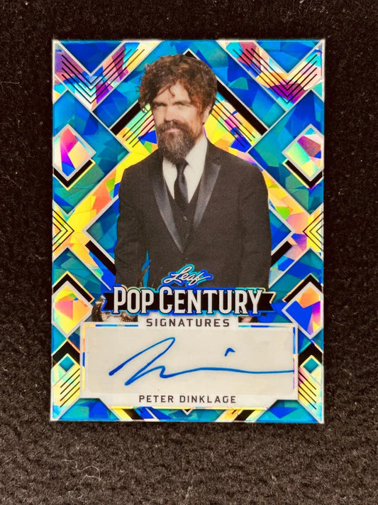 Peter Dinklage certified autograph 2022 Leaf Pop Century Blue Crystal card Game of Thrones - AutographsForSale.com