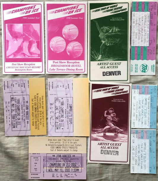 Champions on Ice ice skating tour 10 passes & tickets from 1995 thru 2000 - AutographsForSale.com