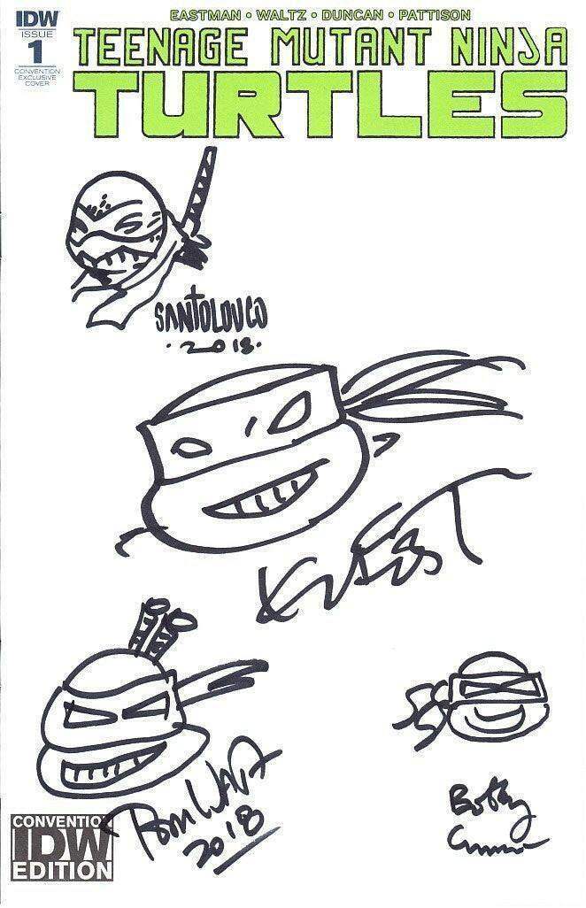 Kevin Eastman & artists signed sketched TMNT 2018 comic book - AutographsForSale.com