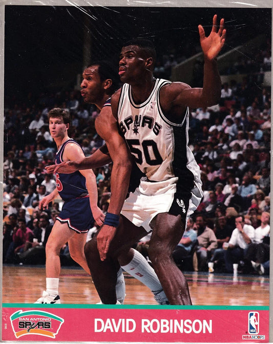 2 David Robinson San Antonio Spurs 1990 NBA Hoops 8x10 photo cards - AutographsForSale.com