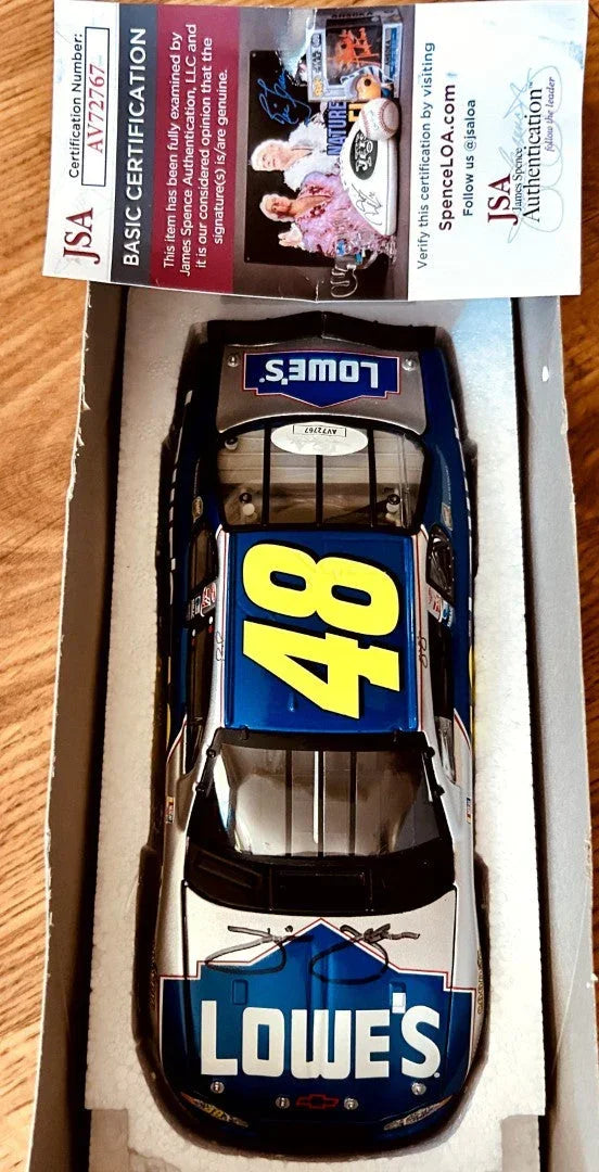 Jimmie Johnson autographed 2002 Lowe’s 1:24 Action Collectibles diecast car JSA - AutographsForSale.com