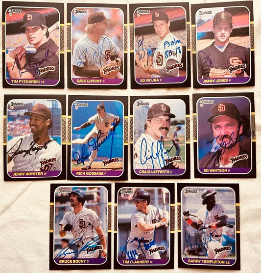 11 autographed 1987 Donruss San Diego Padres cards Goose Gossage Bruce Bochy Garry Templeton - AutographsForSale.com