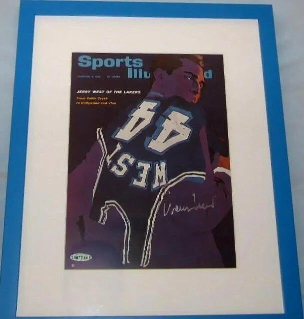 Jerry West autographed Los Angeles Lakers UDA Sports Illustrated cover custom framed - AutographsForSale.com