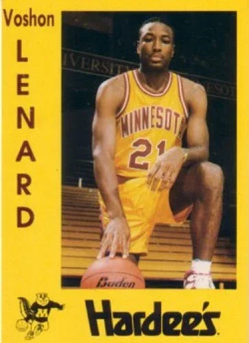 Voshon Lenard Minnesota Golden Gophers basketball 1991-92 Hardee’s card - AutographsForSale.com