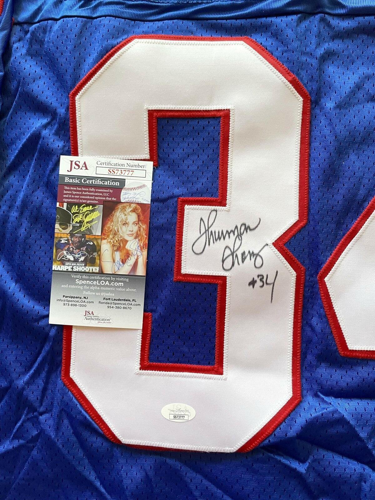 Thurman Thomas signed Buffalo Bills Nike blue jersey JSA - AutographsForSale.com