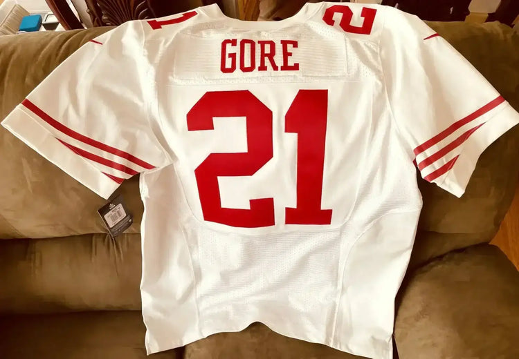Frank Gore San Francisco 49ers 2012 2013 2014 Nike Elite white game jersey NEW - AutographsForSale.com