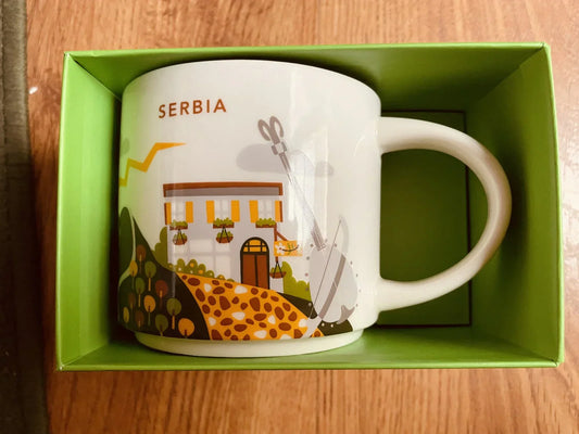 Starbucks 2013 You Are Here Collection Serbia 14 ounce collector coffee mug NEW - AutographsForSale.com