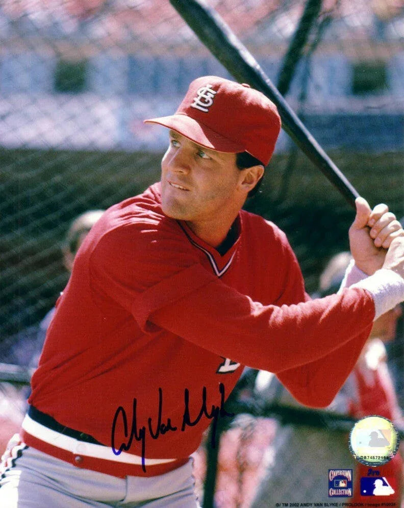 Andy Van Slyke autographed St Louis Cardinals 8x10 photo - AutographsForSale.com