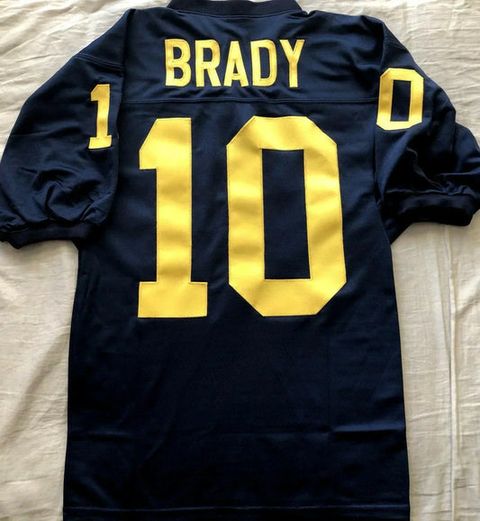 Tom Brady Michigan Wolverines blue regular cut jersey - AutographsForSale.com