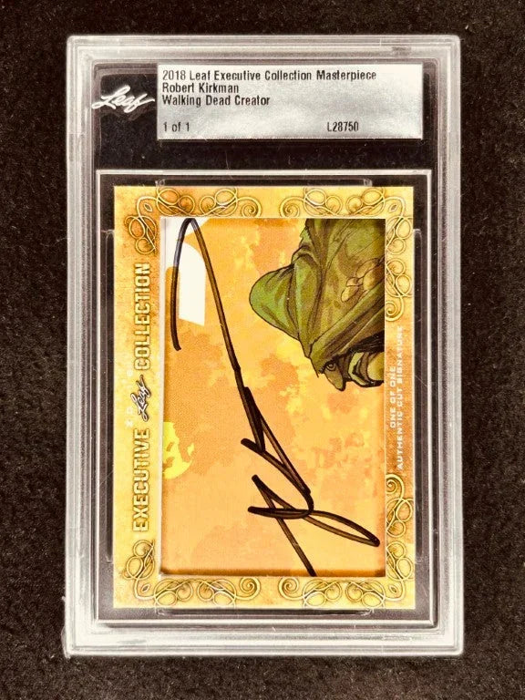 Robert Kirkman 2018 Leaf Masterpiece Cut Signature certified signed card 1/1 JSA Walking Dead - AutographsForSale.com