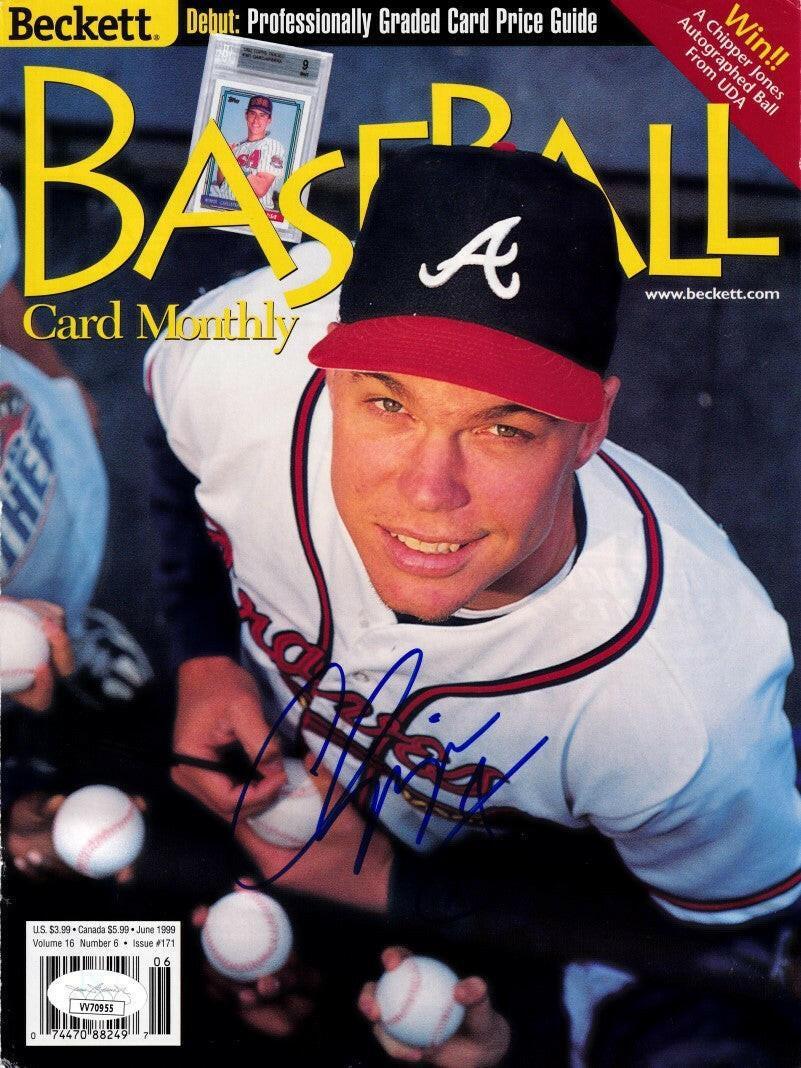 Chipper Jones signed Braves 1999 Beckett Baseball cover JSA - AutographsForSale.com