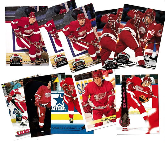 10 Nicklas Lidstrom Detroit Red Wings cards (1992-93 Stadium Club 1994-95 1995-96 Pinnacle) - AutographsForSale.com