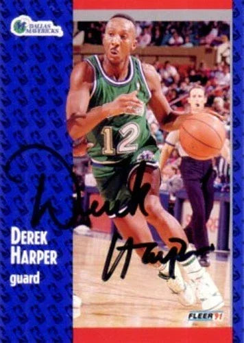 Derek Harper autographed Dallas Mavericks 1991-92 Fleer card - AutographsForSale.com