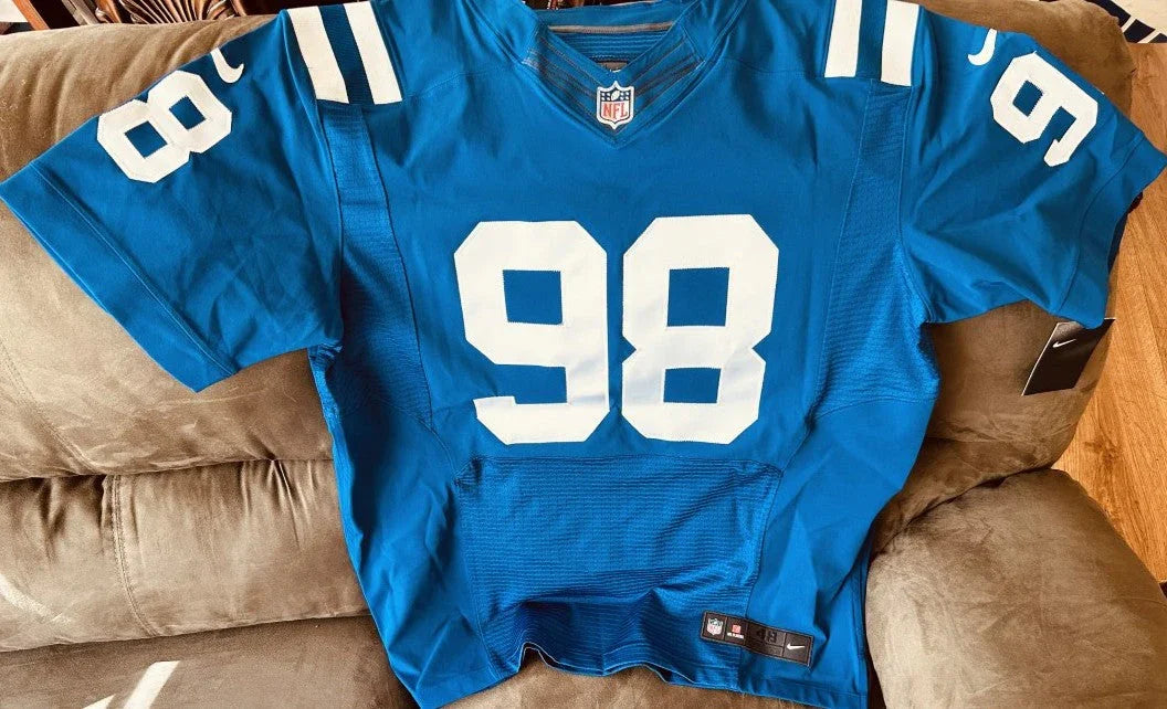 Robert Mathis Indianapolis Colts 2016 last season Nike Elite game model blue jersey NEW - AutographsForSale.com