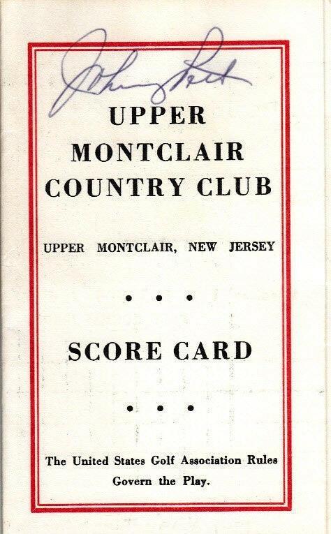 Johnny Pott signed Upper Montclair Country Club 60s golf scorecard - AutographsForSale.com
