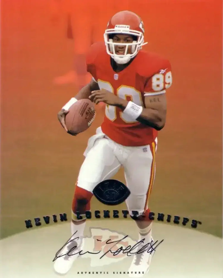 Kevin Lockett certified signed KC Chiefs 1997 Leaf 8x10 card - AutographsForSale.com