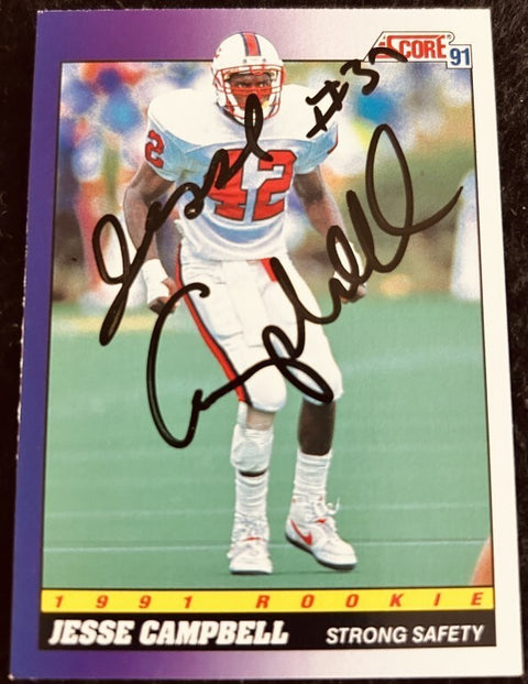 Jesse Campbell signed NC State Philadelphia Eagles 1991 Score NFL Rookie Card - AutographsForSale.com