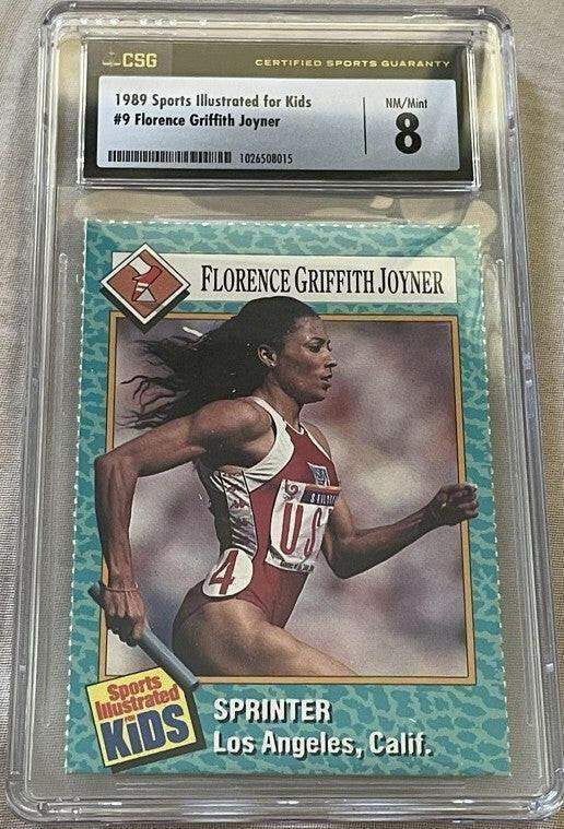 Florence Griffith Joyner 1989 Sports Illustrated For Kids Rookie Card CSG Graded 8 NrMt-Mt - AutographsForSale.com