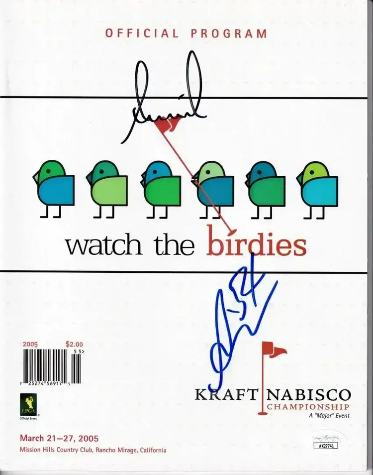 Annika Sorenstam Ai Miyazato signed 2005 LPGA Kraft Nabisco golf program JSA - AutographsForSale.com