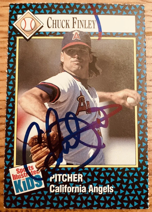 Chuck Finley signed California Angels 1992 SI for Kids card - AutographsForSale.com