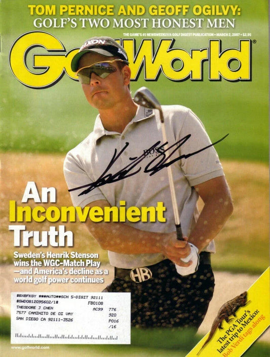 Henrik Stenson autographed 2007 Golf World magazine - AutographsForSale.com