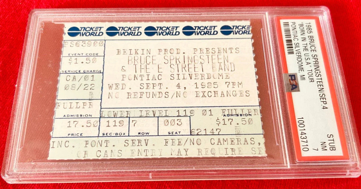 Bruce Springsteen Born in US 1985 concert Pontiac Silverdome ticket stub PSA 7 - AutographsForSale.com
