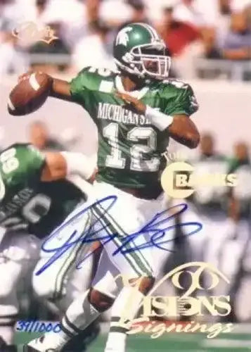 Tony Banks certified autograph Michigan State Spartans 1996 Classic Visions Signings card - AutographsForSale.com