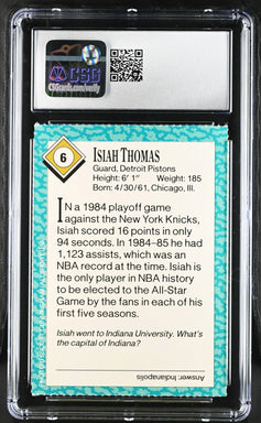 Isiah Thomas Detroit Pistons 1989 SI for Kids card CSG 8.5 - AutographsForSale.com