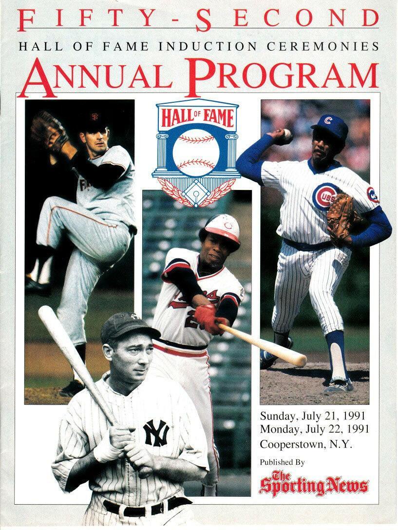 Rod Carew Fergie Jenkins Gaylord Perry 1991 Baseball Hall of Fame program - AutographsForSale.com