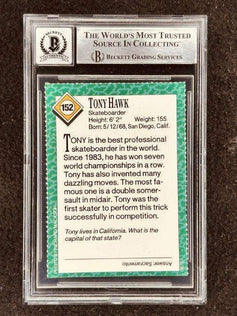 Tony Hawk signed 1990 SI for Kids Rookie Card BAS graded 8 - AutographsForSale.com