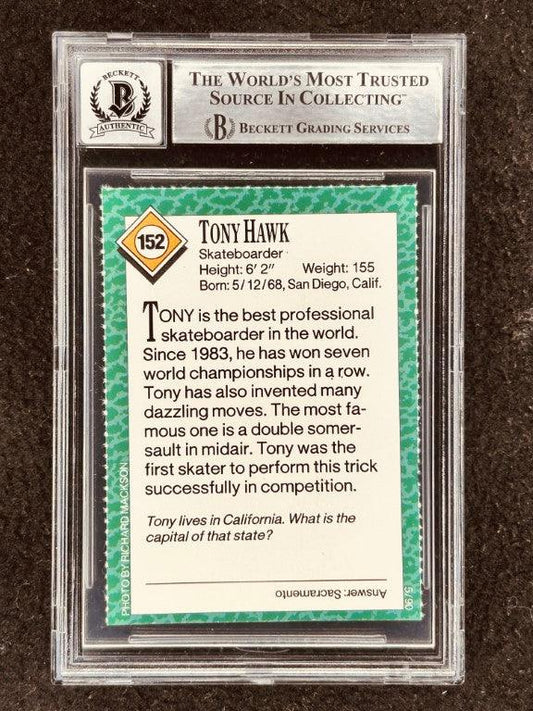 Tony Hawk autographed 1990 Sports Illustrated for Kids skateboarding Rookie Card BAS graded 8 - AutographsForSale.com