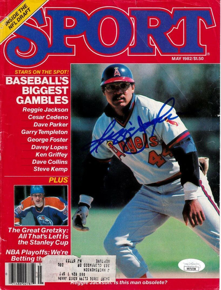 Reggie Jackson autographed Angels 1982 Sport cover JSA - AutographsForSale.com