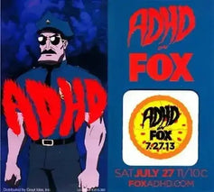 Axe Cop Animation Domination 2013 SDCC poster & Adhd sticker card - AutographsForSale.com