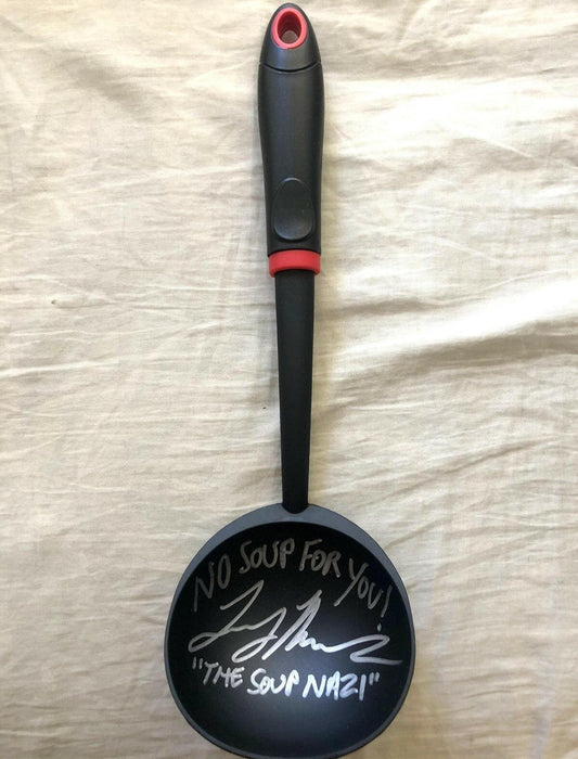 Larry Thomas Seinfeld Soup Nazi signed Soup Ladle with No Soup For You - AutographsForSale.com