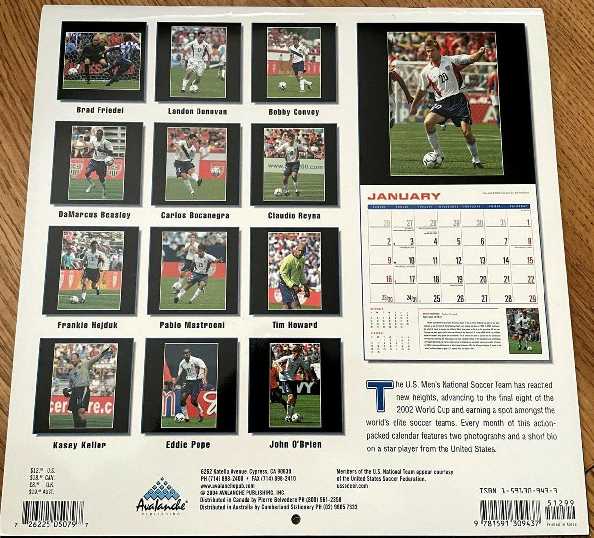 2005 US Soccer calendar Landon Donovan Tim Howard cover - AutographsForSale.com