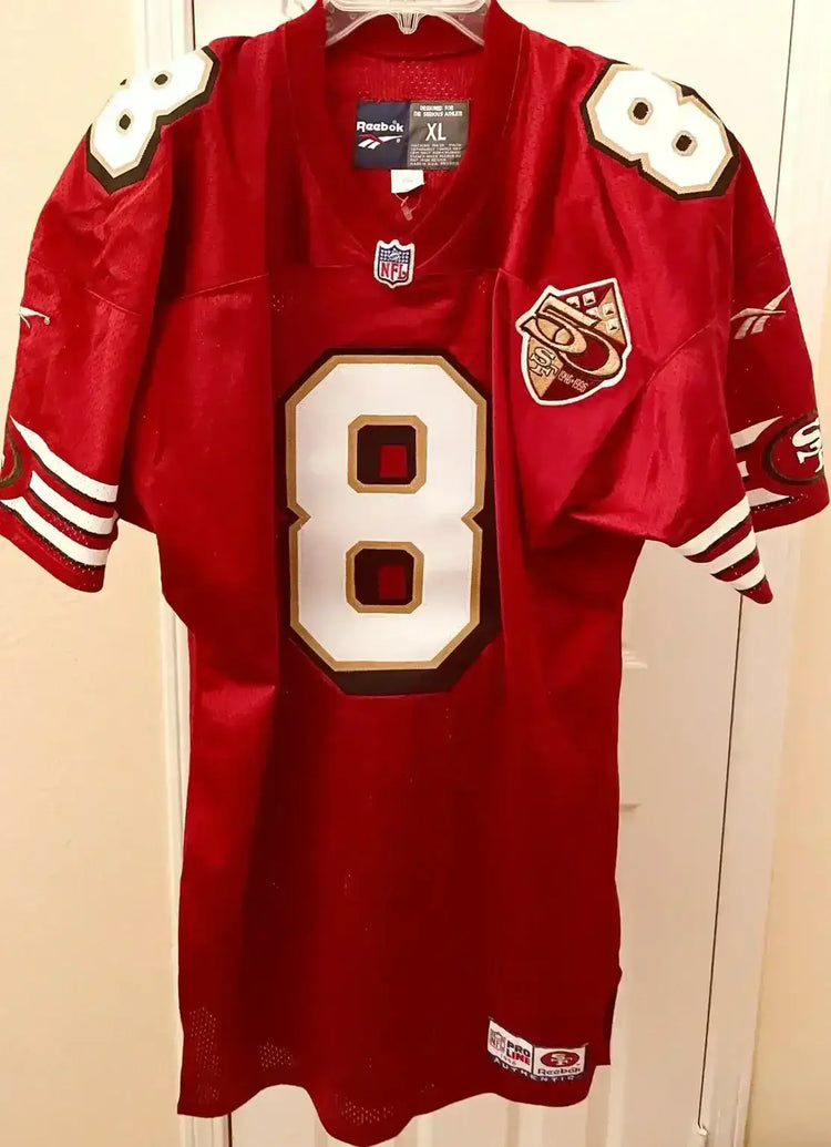 Steve Young autographed 1996 San Francisco 49ers authentic Reebok red game model jersey JSA - AutographsForSale.com