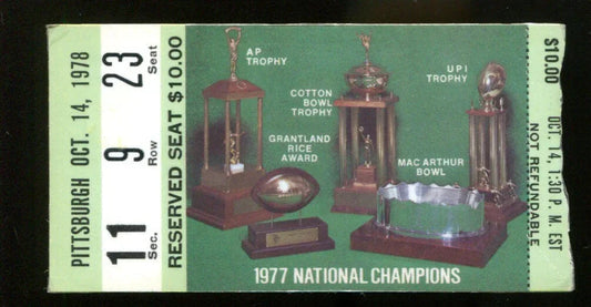 1978 Notre Dame vs Pitt football ticket stub Joe Montana leads comeback - AutographsForSale.com