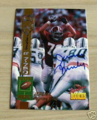 Jeremy Nunley certified autograph Alabama Crimson Tide 1994 Signature Rookies card - AutographsForSale.com