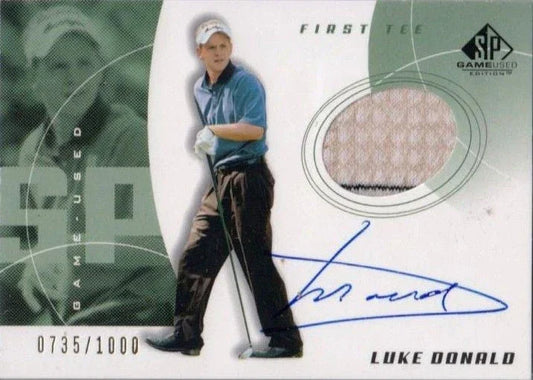 Luke Donald certified signed 2002 Upper Deck SP golf 1st Tee worn shirt card - AutographsForSale.com