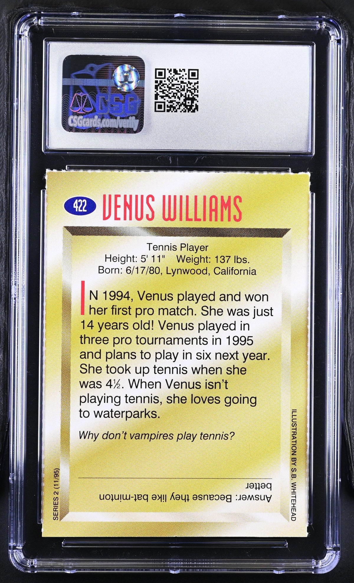 Venus Williams 1995 SI for Kids tennis RC CSG 8 - AutographsForSale.com