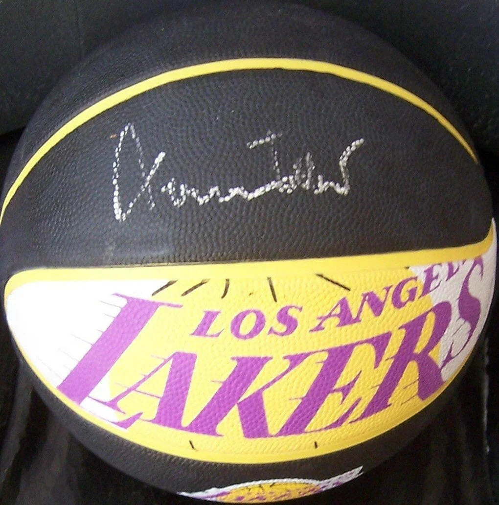 Jerry West autographed Los Angeles Lakers logo basketball JSA - AutographsForSale.com