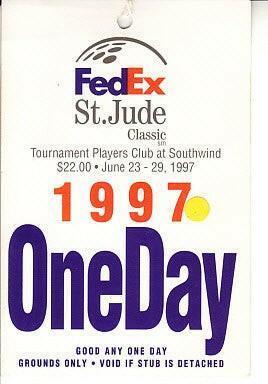 1997 Fedex St Jude Classic PGA Tour ticket Greg Norman Wins - AutographsForSale.com