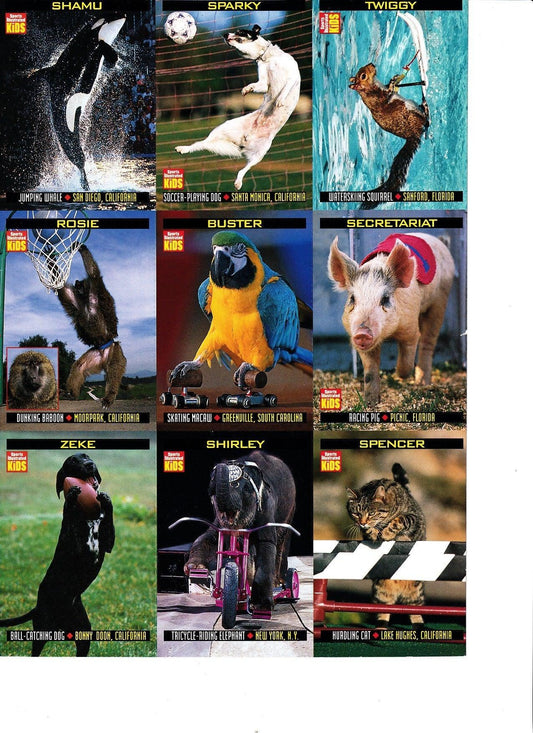 Shamu Animal Athletes 1998 SI for Kids 9 card sheet - AutographsForSale.com