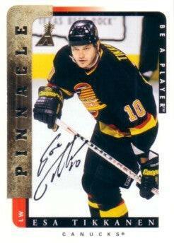 Esa Tikkanen certified signed Vancouver Canucks 1996-97 Be A Player card - AutographsForSale.com