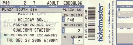 2006 Holiday Bowl football ticket stub Cal Bears vs Texas A&M - AutographsForSale.com