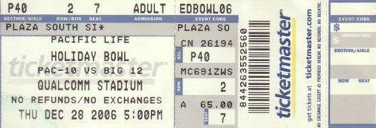 2006 Holiday Bowl football ticket stub Cal Bears vs Texas A&M - AutographsForSale.com