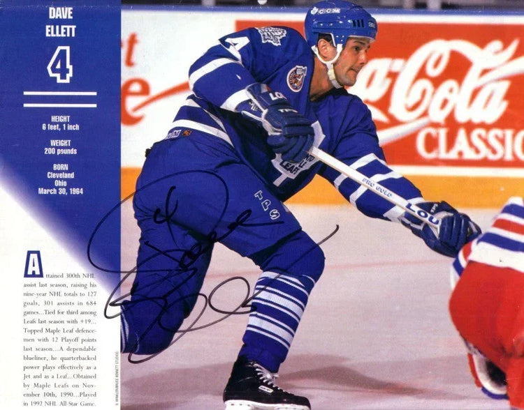 Dave Ellett signed Toronto Maple Leafs 1994 calendar photo - AutographsForSale.com