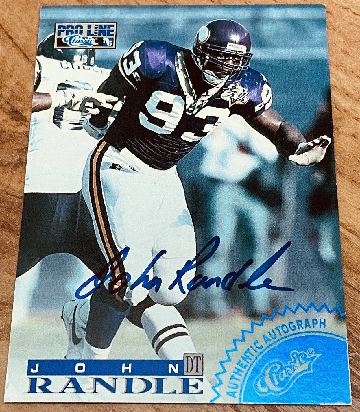 John Randle certified autograph Minnesota Vikings 1996 Pro Line card - AutographsForSale.com