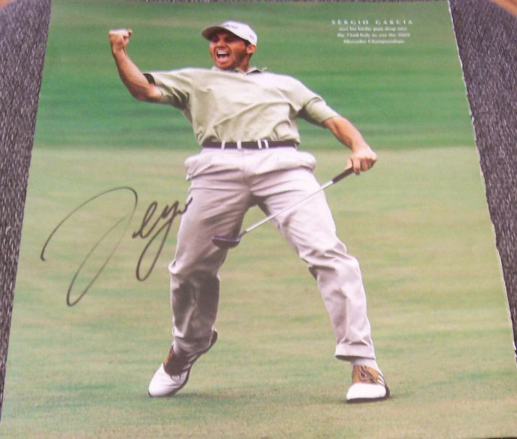 Sergio Garcia signed 2002 Mercedes Championships 10x12 golf photo - AutographsForSale.com