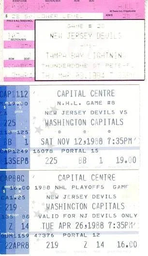 3 NJ Devils vintage ticket stubs (1988 Stanley Cup Playoffs) - AutographsForSale.com